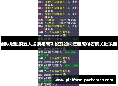 弱队崛起的五大法则与成功秘笈如何逆袭成强者的关键策略