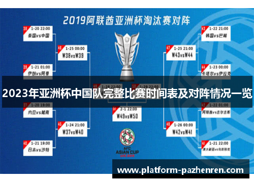 2023年亚洲杯中国队完整比赛时间表及对阵情况一览 2023年亚洲杯中国队完整比赛时间表及对阵情况一览